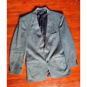 Men’s Vintage Sterling & Hunt Blue Gray Wool Herringbone Blazer Sport Coat Large